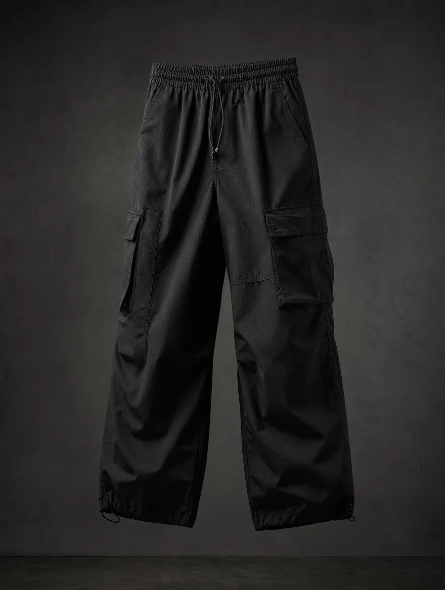 Utility cargo pant in jet black ripstop