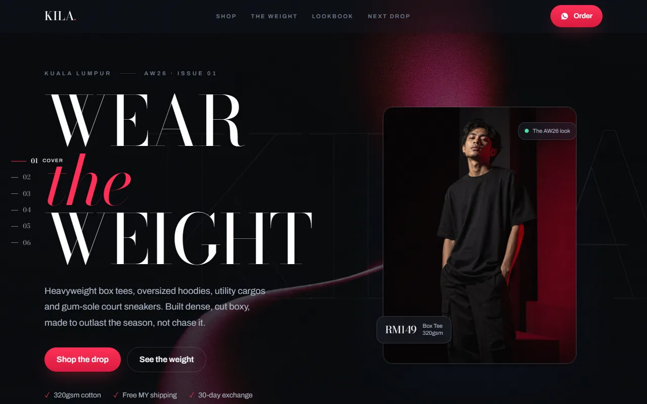 KILA Studio streetwear store demo