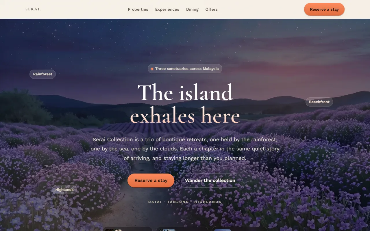 Serai Collection boutique resorts demo