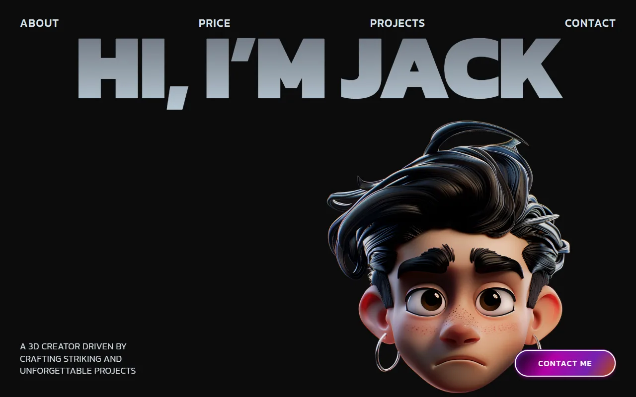 Jack 3D creator portfolio demo