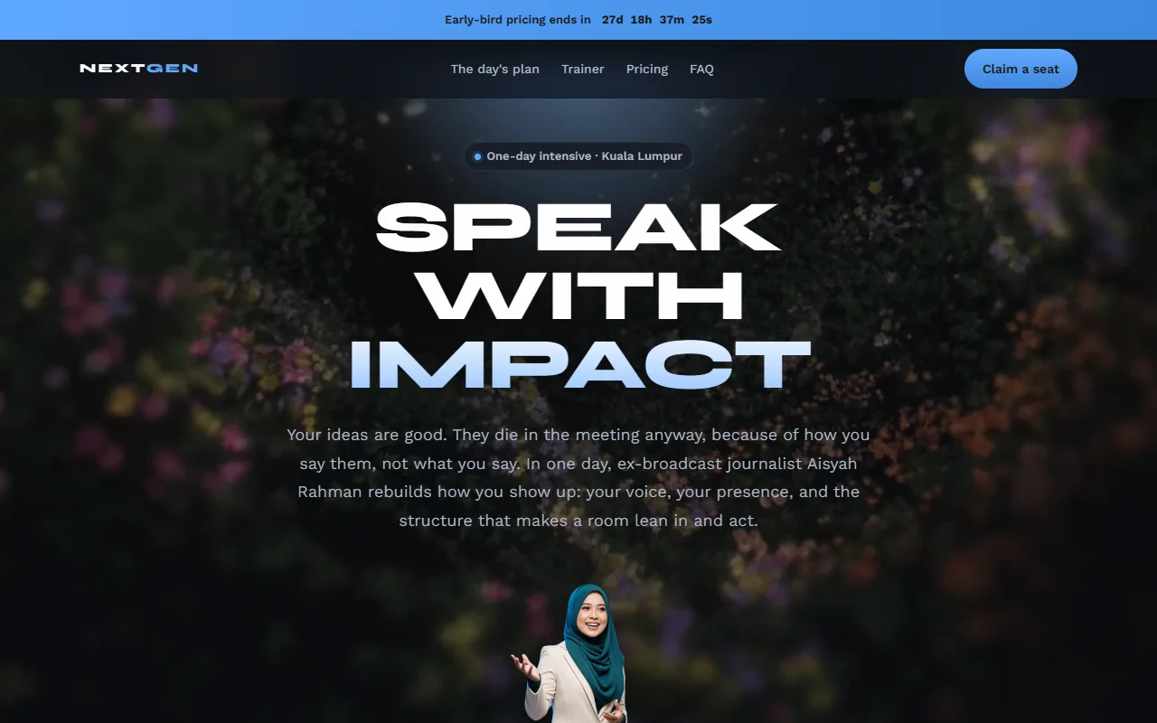 Speak With Impact trainer funnel demo