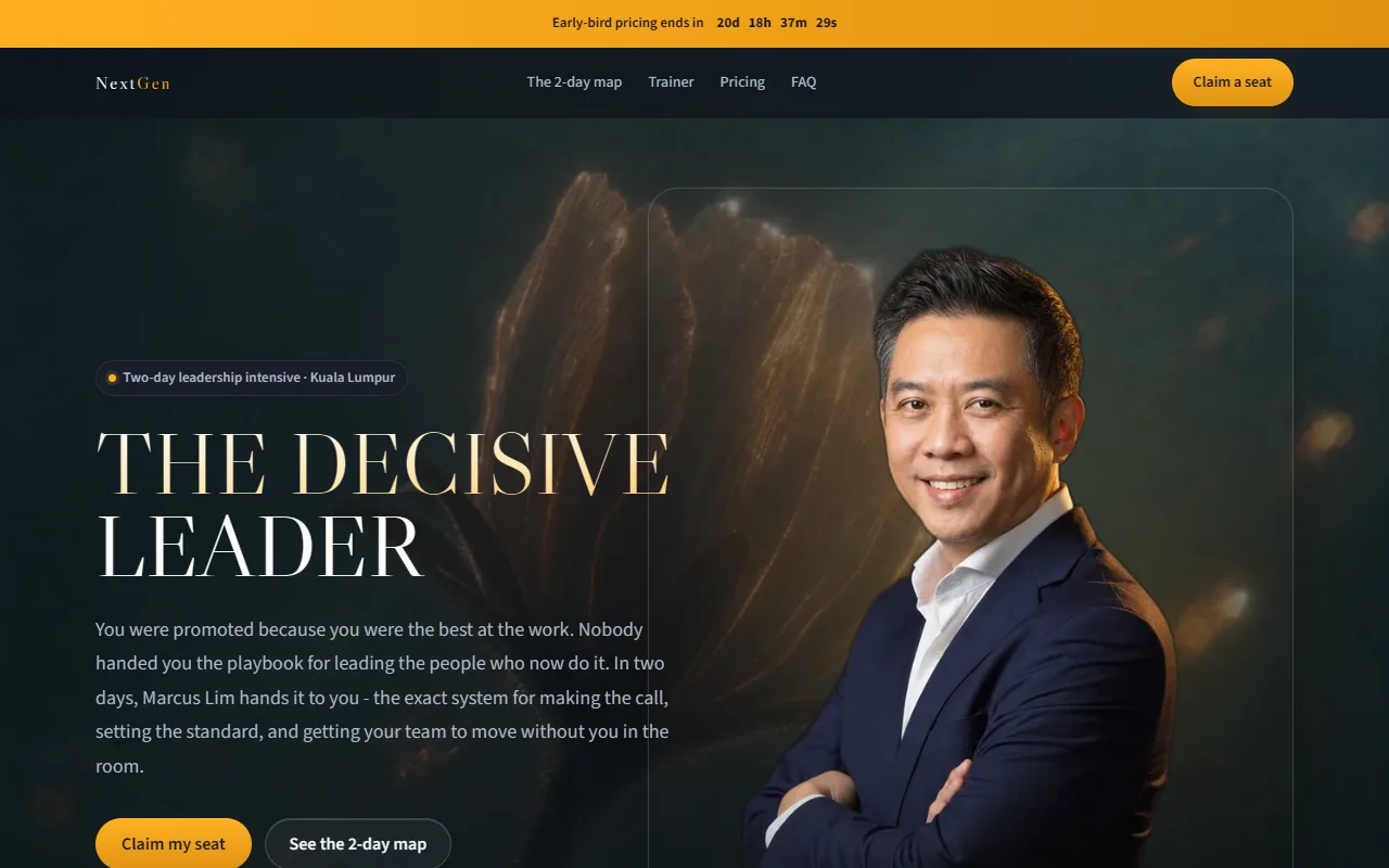 The Decisive Leader trainer funnel demo