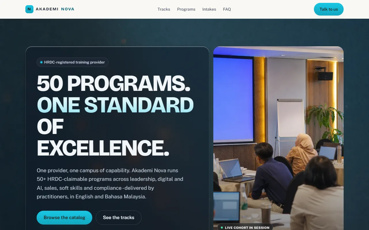 Akademi Nova training provider demo